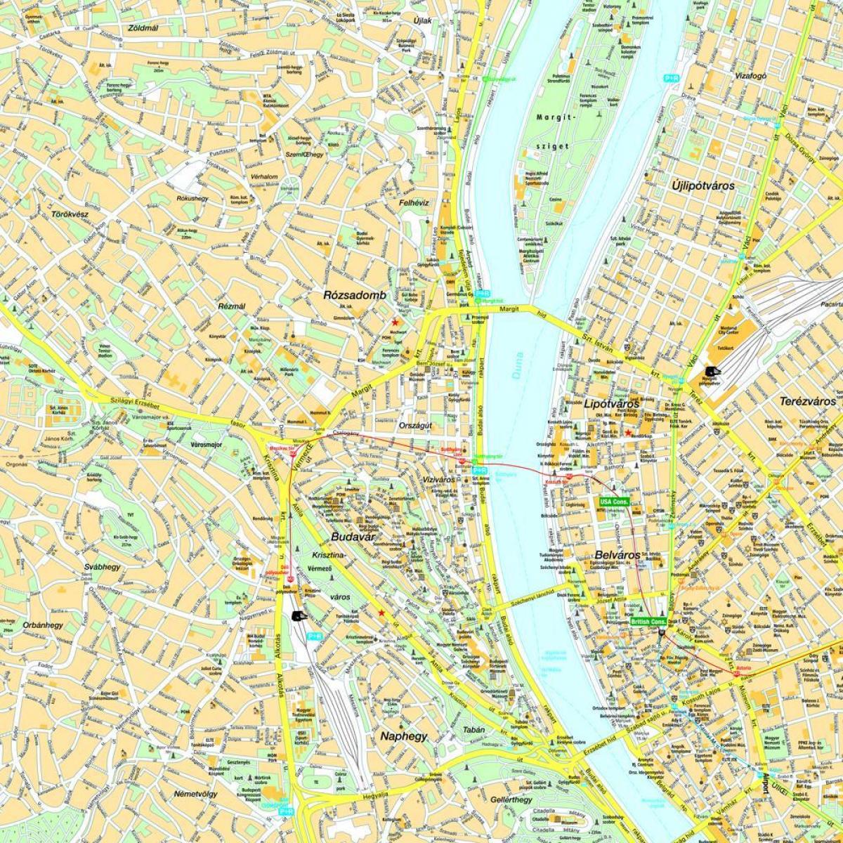 kaart budapest ja seda ümbritseva ala