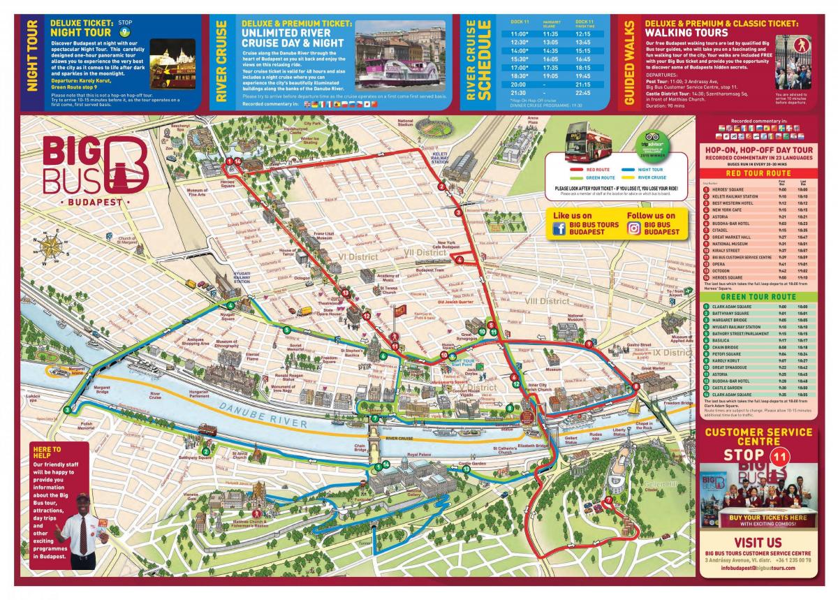 budapest suur bussiekskursioon kaart
