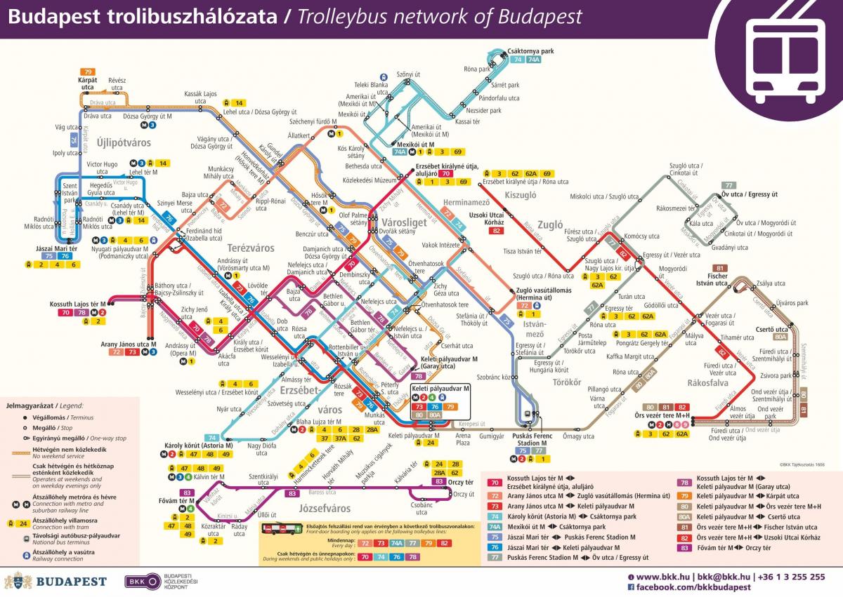 kaart budapest trollibussi