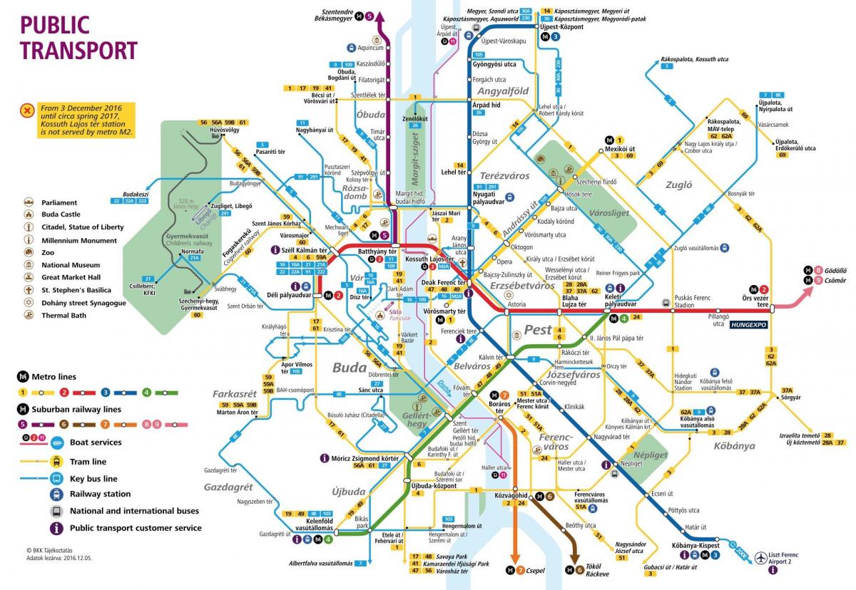 kaart budapesti ühistranspordi