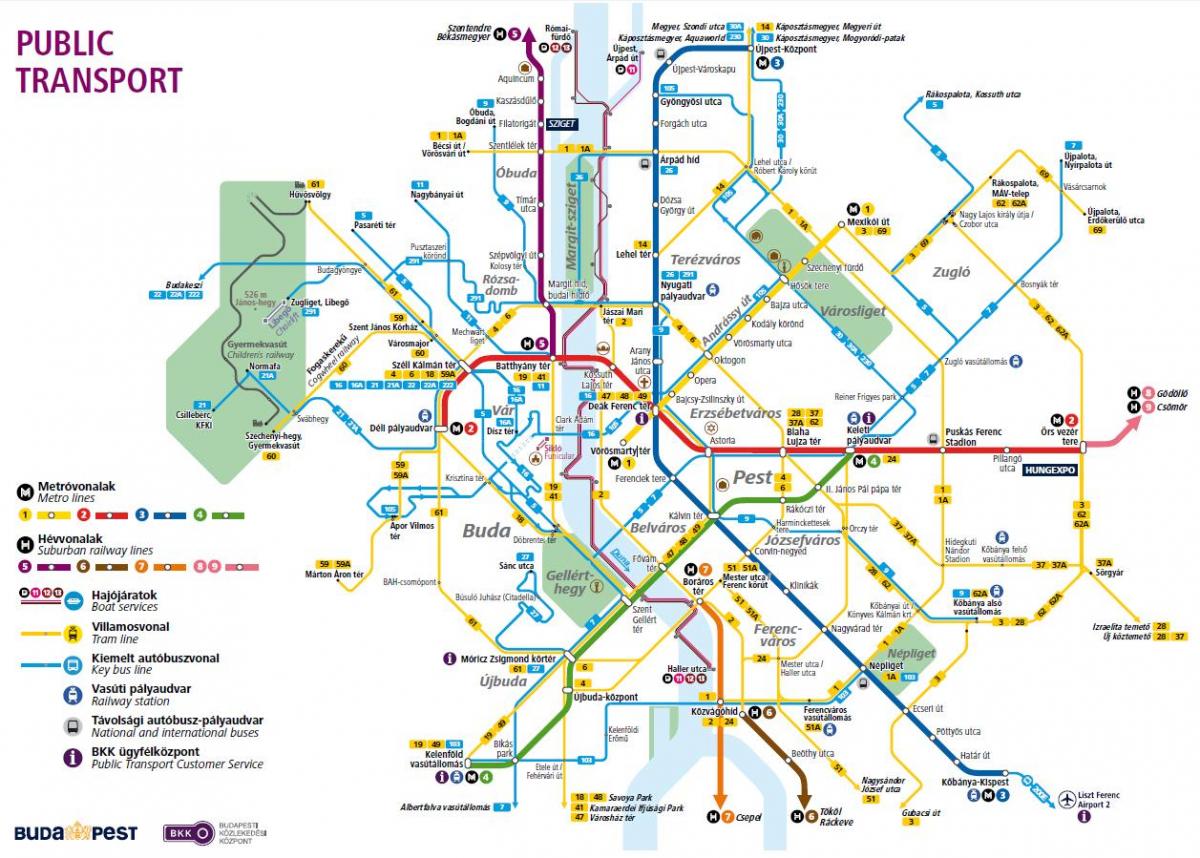budapest bussiliinid kaart