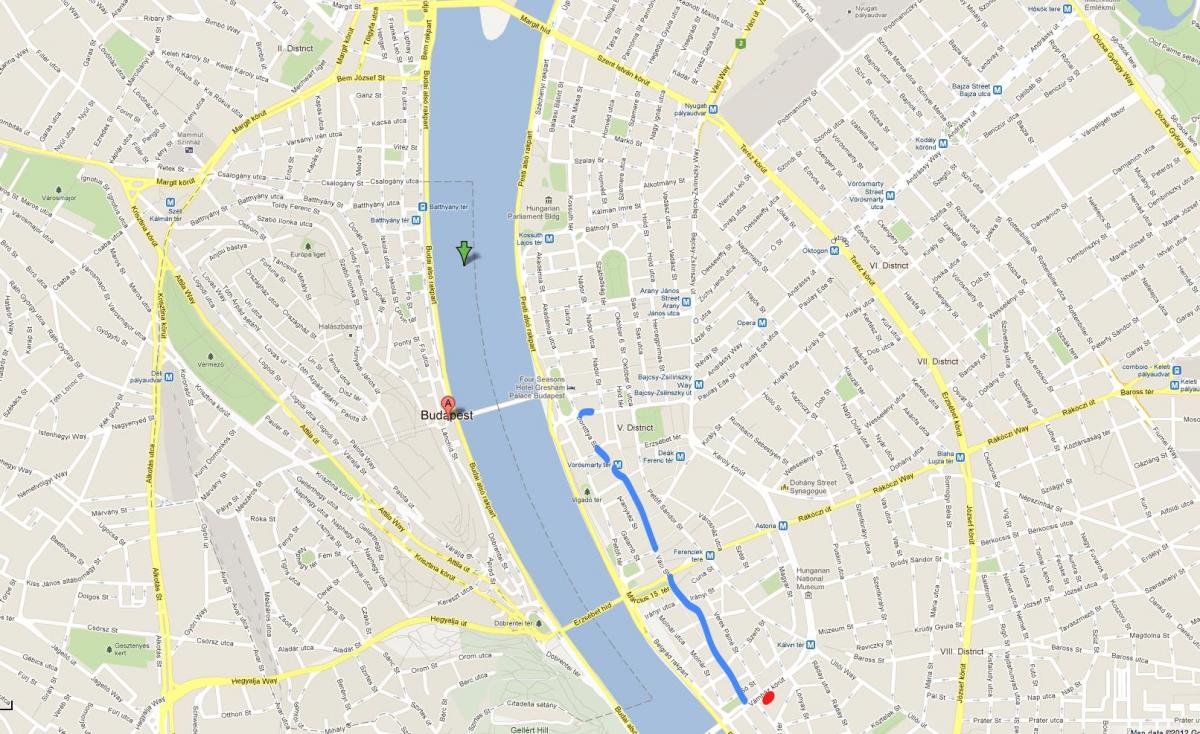 kaart vaci street budapest