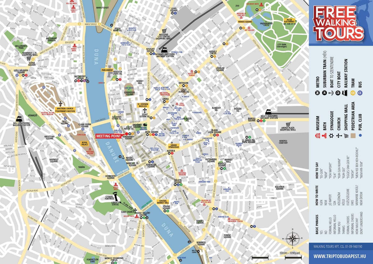 jalgsi ekskursioon budapesti kaart