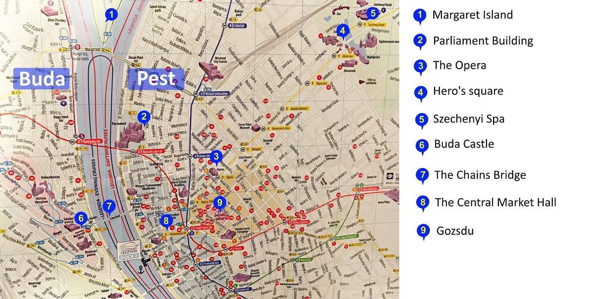 budapest kohti kaardil